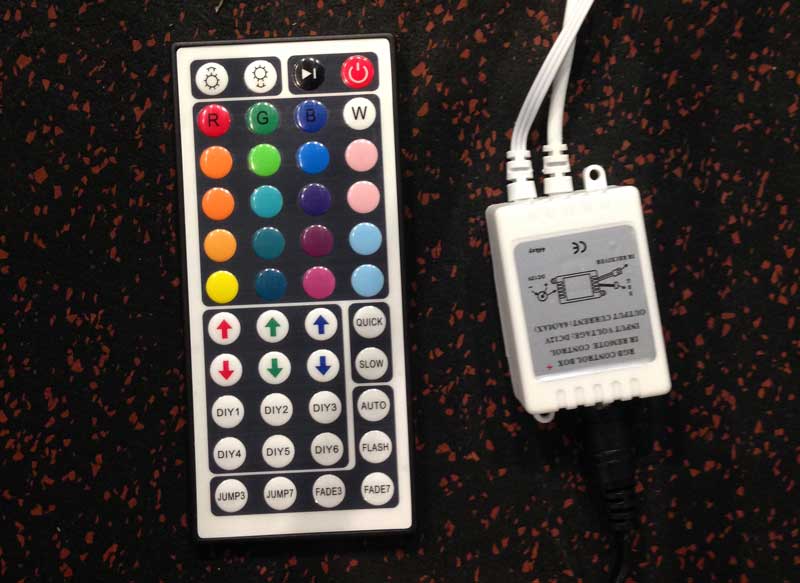 The LED controller and 44 key IR remote